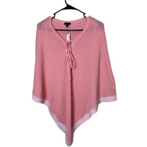Talbots Pink V-Neck Knit Poncho